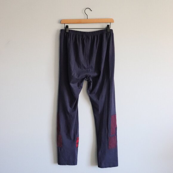 April Cornell Womens Blue Sz L Pull On Stretch Plaid Patchwork Comfy Pj Pants‎ - Picture 2 of 11